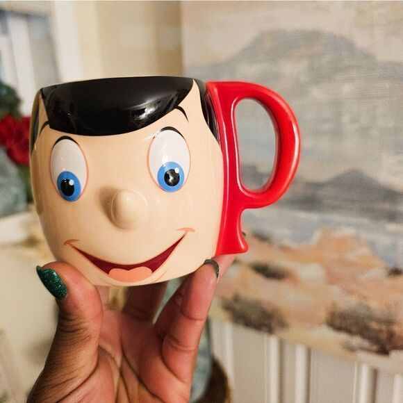 New Disney Pinnochio Ceramic 3D Face P Handle Collectible Mug. - Picture 8 of 13